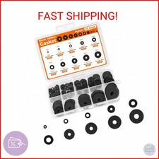 QKP 143Pcs Flat Rubber Washers Assortment Kit, 10 Sizes 7/10/12/16/18/20/22/25/2