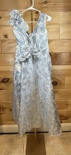 Tahari ASL Sleeveless Midi Dress silver metallic NWT  Size 12  Retail $269