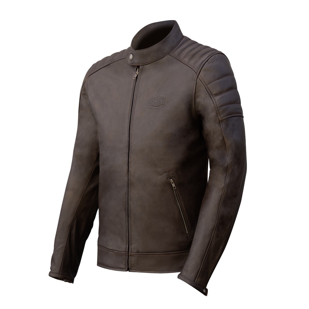 Blouson cuir marron homme GT Trophy coupe confortable taille 5XL
