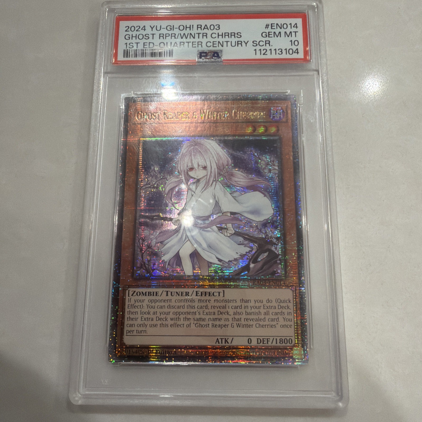 Yugioh Ghost Reaper & Winter Cherries Quarter Century Rare PSA 10 RA03-EN014