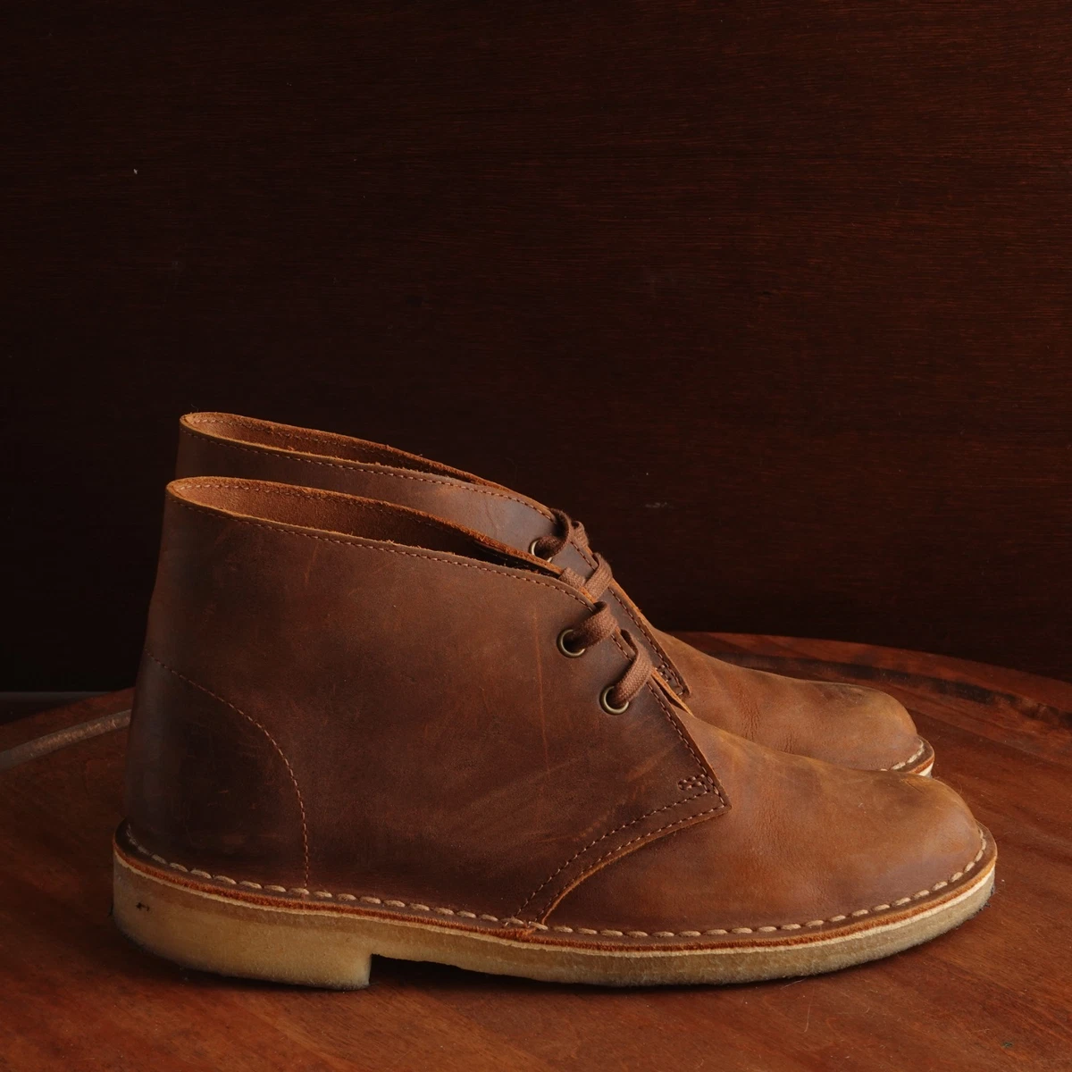 Clarks Collection Wallabees Chukka Boots Womens 7.5 M Brown Leather Square Toe Clarks Originals 38257 WALLABEE Women Brown Beeswax Chukka  main image 3
