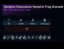 ☢️Borderlands 4 •Modded - Insane Vamp Frag Ordinance - Lvl 49  (Xbox pS5 Steam)