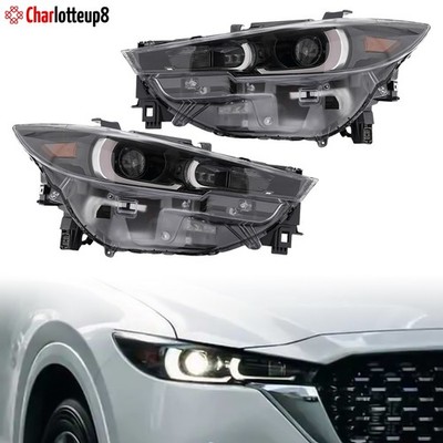 Headlights Pair for 2022-2024 Mazda CX-5 Full LED Headlamp Non-AFS&LED DRL LH+RH