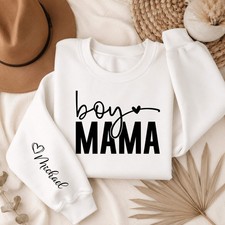 Custom Boy Mama Sweatshirt - Mama Boy Sweatshirt - Mom Life Sweater