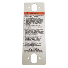 Coffing Hoists 687K3w Warning Label