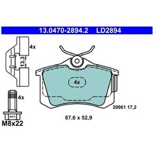 Satz Bremsbeläge Bremsklötze hinten für Audi A2 8Z0 A3 8L1 TT 8N3 8N9 | 24171