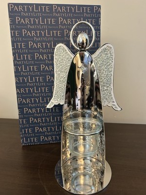 Partylite ''Divine Angel'' Candle Votive Holder (P93420) New In Box Mosaic Silver