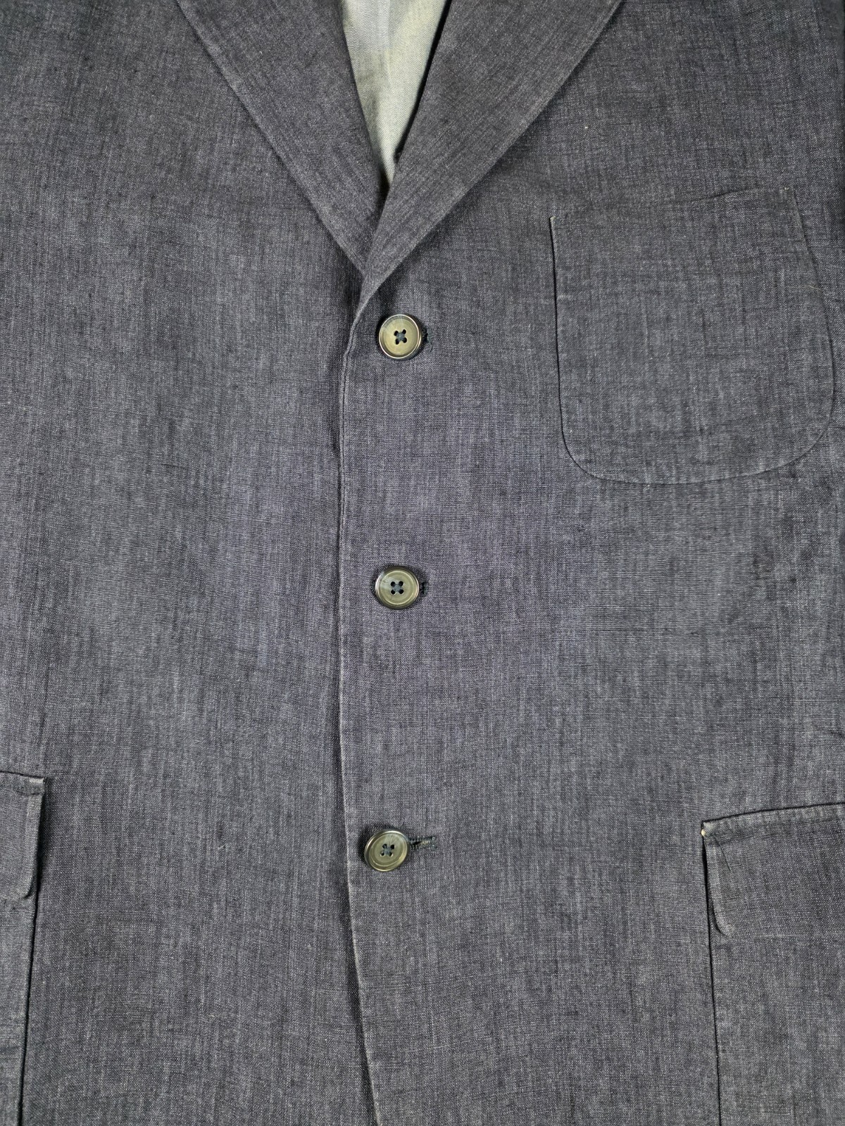 GRANT THOMAS LORD & TAYLOR LARGE BLUE LINEN 2 BUTTON BLAZER SPORT image 2