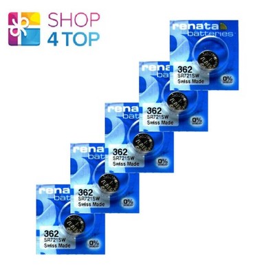 5x Renata 362 SR721SW 1.55V Silver Oxide Watch Batteries AG11 LR721
