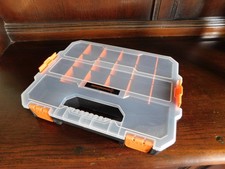 Magnusson 19 Compartment Storage Box Organiser Stackable 4 Clip Fixings Case