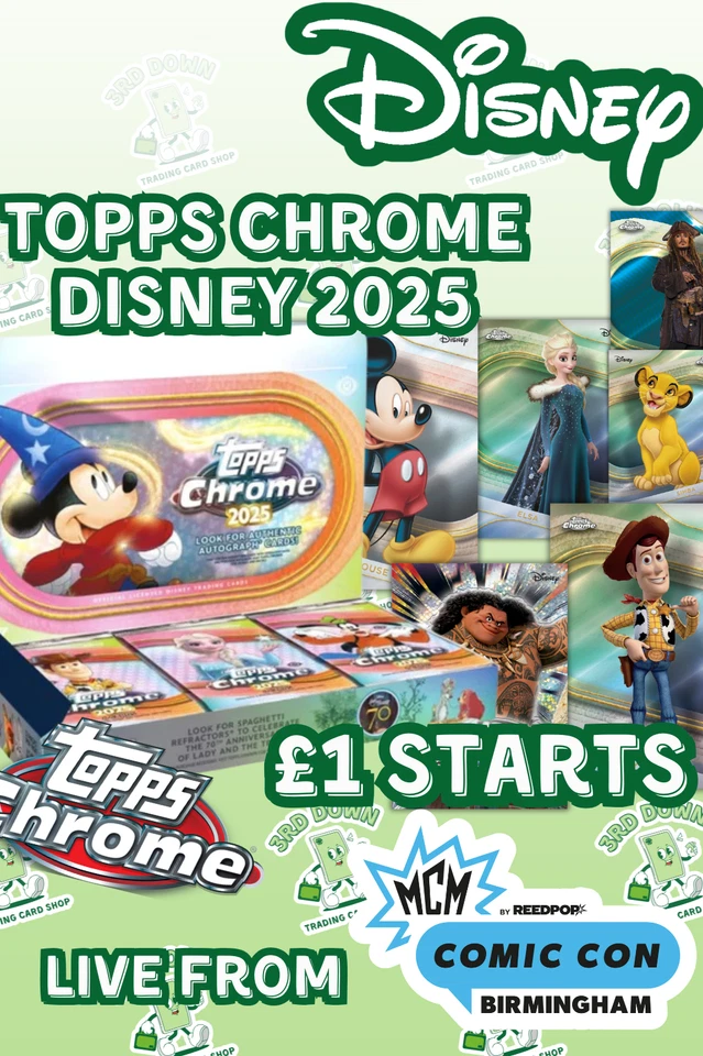 £1 Starts Disney Topps Chrome 2025 Hobby - Black Friday from MCM Comic Con