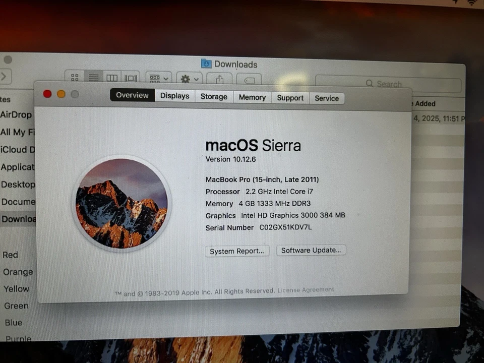 Apple MacBook Pro A1286 15" Late 2011 4GB RAM, 500GB HDD, Corei7 2.2HZ Sierra - Image 2 of 4