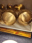 Gold-Tone Faceted Brass Goblet Set of 4, Modernist Hollywood Regency 9" — photo 4