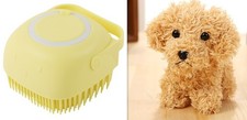 Silicone Dog bath brush pet shampoo scrubber grooming tool massage comb