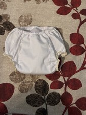 VINTAGE BABY Or DOLL Cloth LINED DIAPER COVER With Yellow Trim