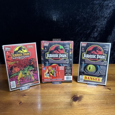 Lot O f 3 Jurassic Park Collector's Pack w Comic and Card Pack - NEW SEALED #1
