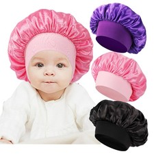 3 Pcs Baby Bonnets for Sleeping,Silk Sleep Cap for Baby Girls and Boys
