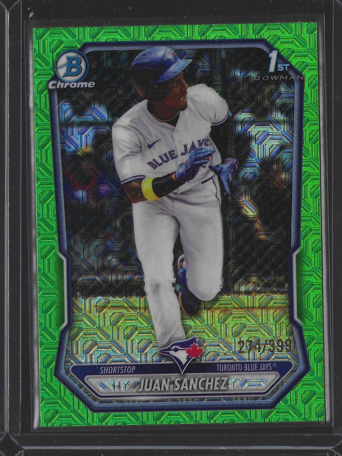 2026 Bowman BCP-25 Juan Sanchez Chrome Prospects Mojo Neon Green 274/399