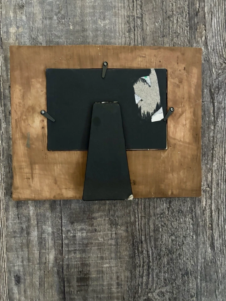 Weathered Barnwood Barbed Wire and Cowboys Silloutte Picture Frame-Resin - Image 2 of 3