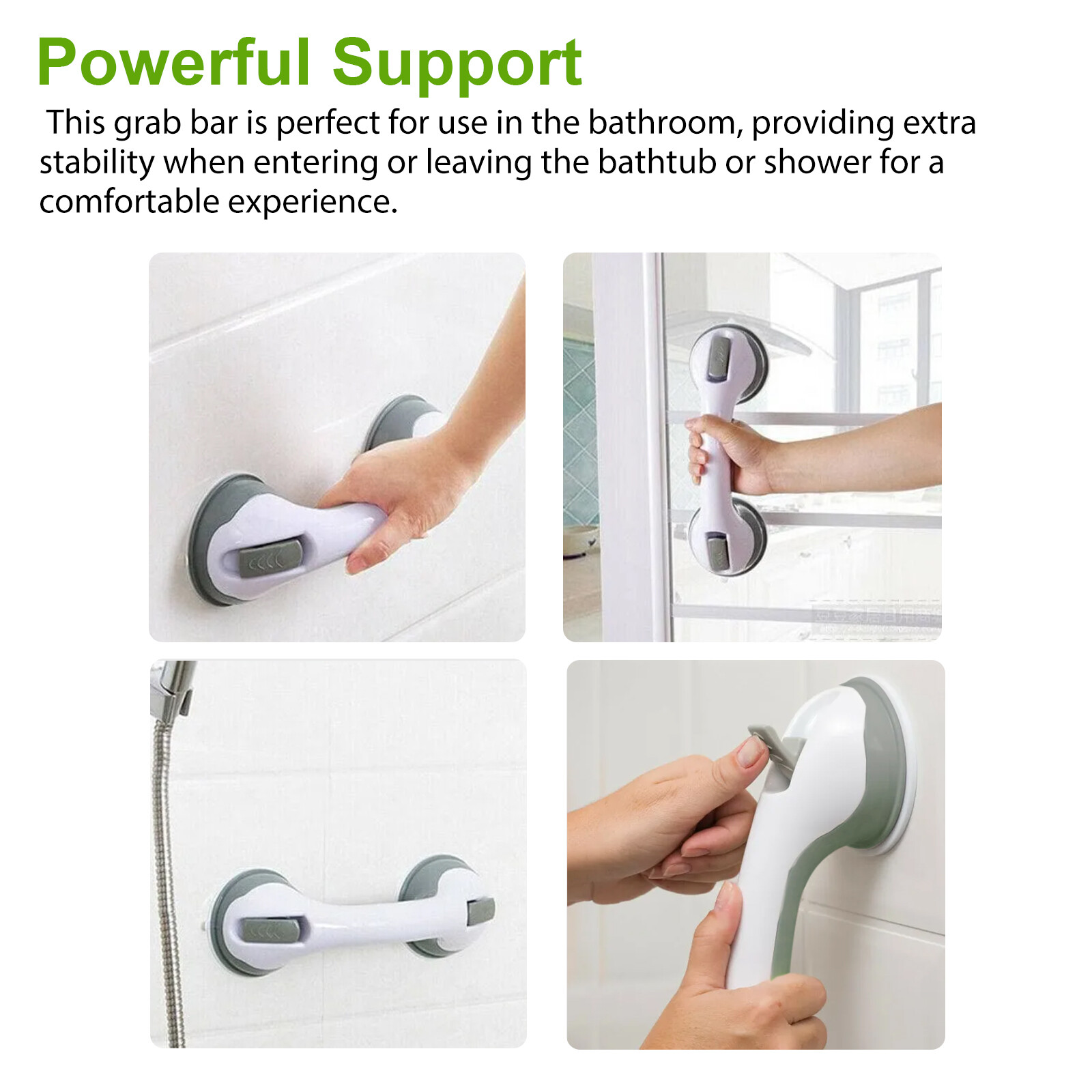 2Pcs Bathroom Suction Cup Bath Mount Handle Shower Tub Safety Support Grap Bars eBay