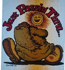 Just Passin Thru... Vintage R.Crumb 1967 Classic Original-Shirt Iron on NOS X 47