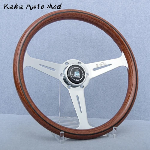 Volante NARDI Classic 360mm Madera Caoba con Acabado Cromo Plateado - Imagen 5 de 6