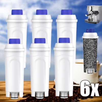 4x6x Water Filter Cartridges for DeLonghi DLSC002, SER3017