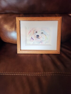 Original Watercolor Painting  ''WORKS BY FLO''  Signed-Mat/Frame/Glass- 8'' X 10''