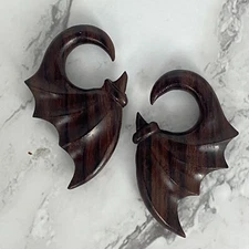 Pair of Sono Wood Bat Wing Hangers (PW-333) tapers plugs gauges