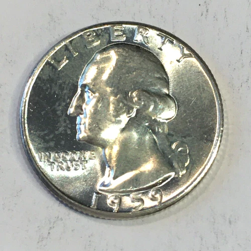 1959 Silver Washington Quarter Original Uncirculated - High Quality Scans #P692