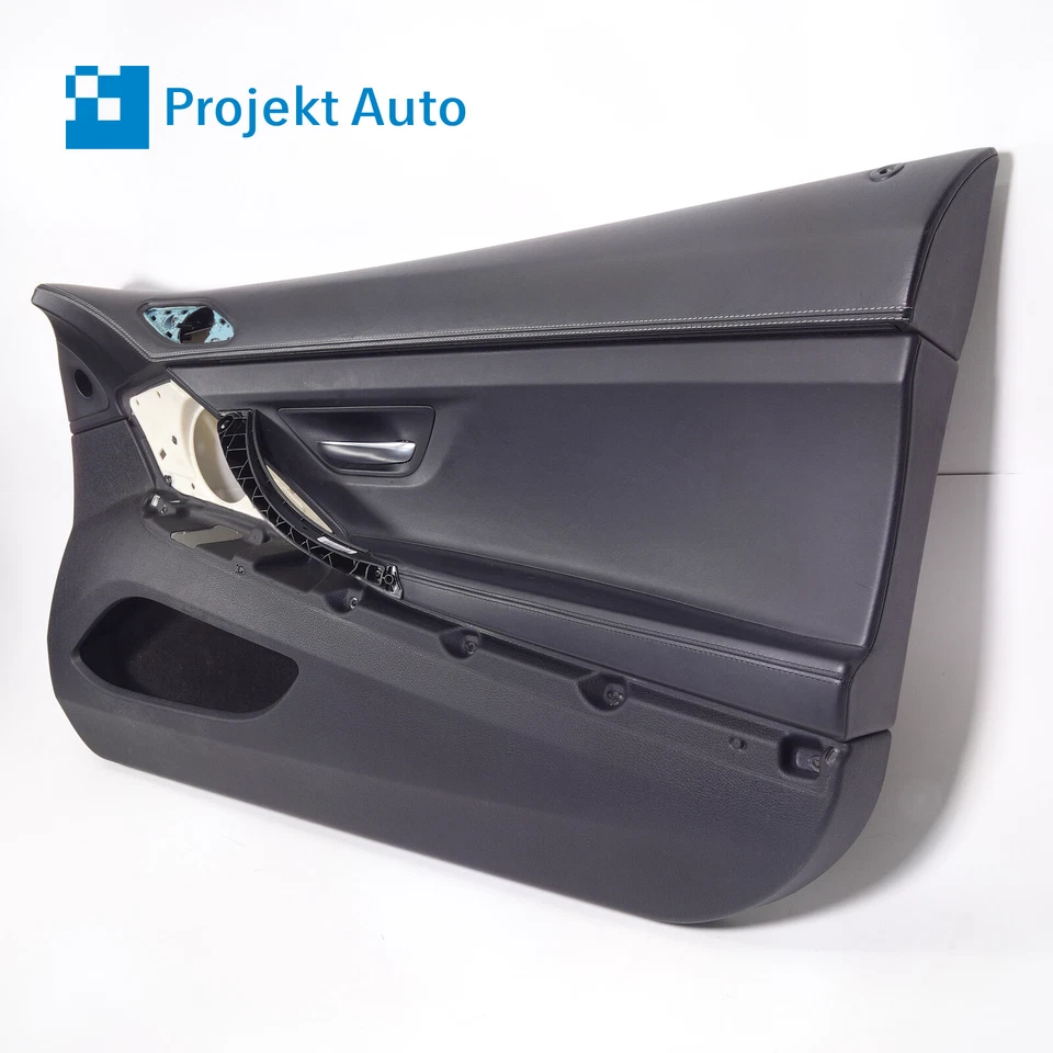 Panel de puerta derecha 12-18 OEM BMW negro napa puntada de contraste 650i 640i F13 F12 Foto 3 de 4
