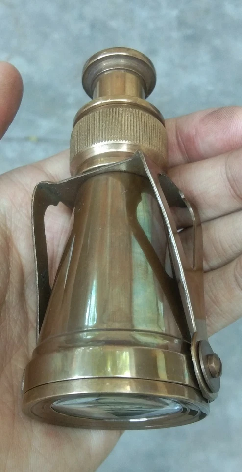 SIFAAT WORLD 3" Brown Antique Brass Handheld Monocular/Spyglass for BirdWatching - Image 3 of 4