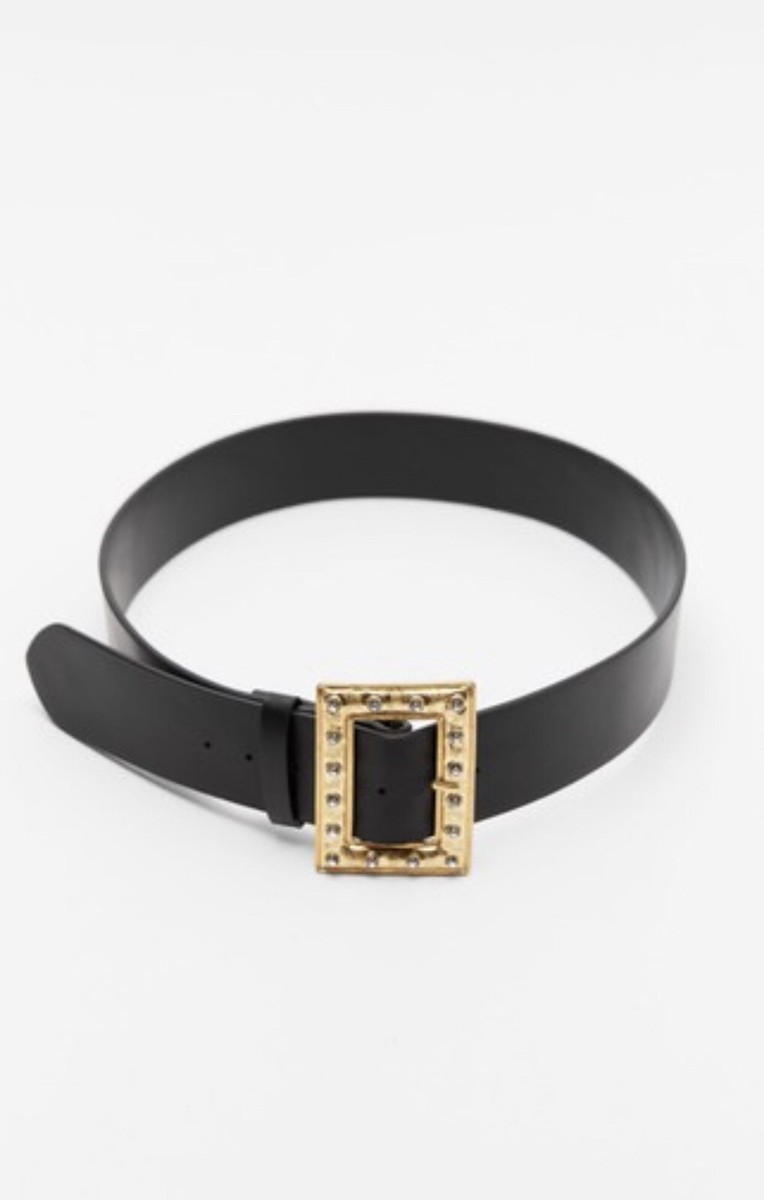 NWT ZARA SPARKLY BUCKLE BELT SIZE 32/85 | eBay