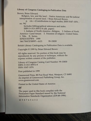 Religion, Law, and the Land : Native Americans & the Judicial Interpretation of - Picture 4 of 7