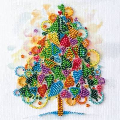 Mini Bead embroidery kit Heart of the holiday Embroidery Kit beadwork pattern