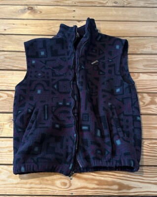 Kerrits Women s Full zip Fleece Aztec Pattern  vest size M Black AB