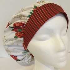 Christmas Poinsettia Scrub Cap Medical Bouffant Medium Surgery Hat Chef Dental
