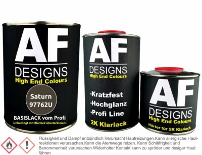 Saturn 97762U Cinza Orium Metallic 1,25L Basislack Klarlack Härter Autolack spri