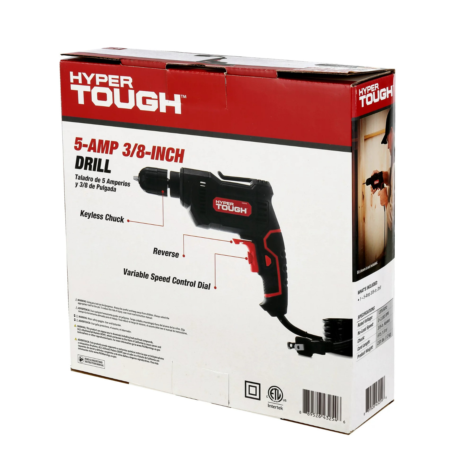 Hyper Tough 5.0amp 3/8 In. Electric Drill