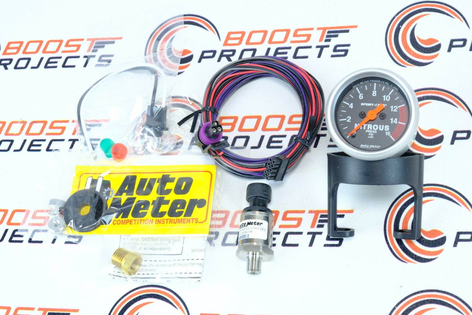 AutoMeter 52mm Nitrous Pressure Gauge 01600 PSI Stepper Motor Sport