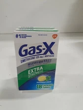 Gas-X Chewables Extra Strength Peppermint Creme 18 each (125mg/Pack of 2)