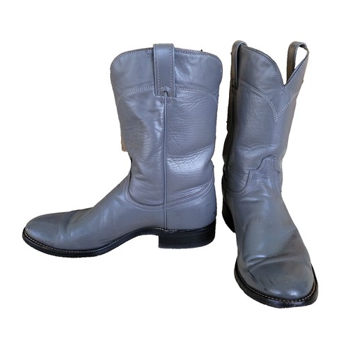 Vintage Wrangler Western Cowboy Boots Gray Leather Mens 8d  display picture 1