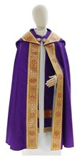 Piviale Semi-Gotico Viola/dorato con stola Pluviale Cappa Mantus KY114F25p