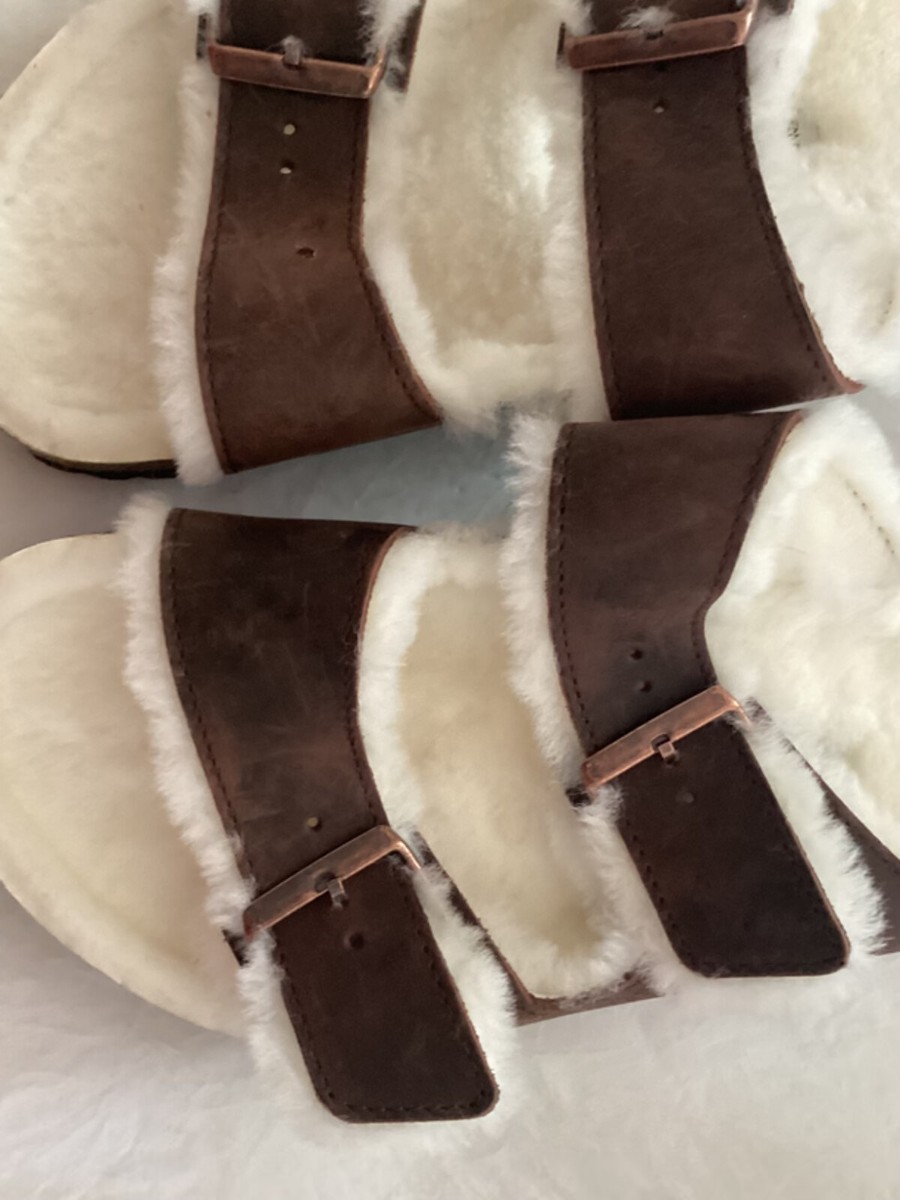 BIRKENSTOCK Arizona Shearling Sandal Habana Waxy Leather  display picture 3