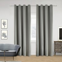 2X Vorhang Verdunkelung ÖSen Gardinen Blickdicht Deko Grau 225X135 Cm 0091BCL-2