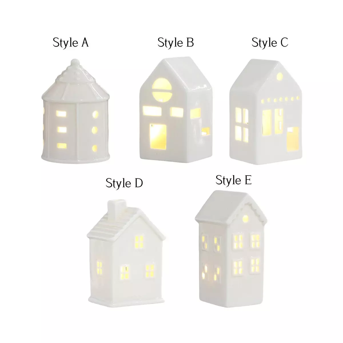 Xmas Village House LED Night Light Ceramic Desktop Ceramic House with LED LED