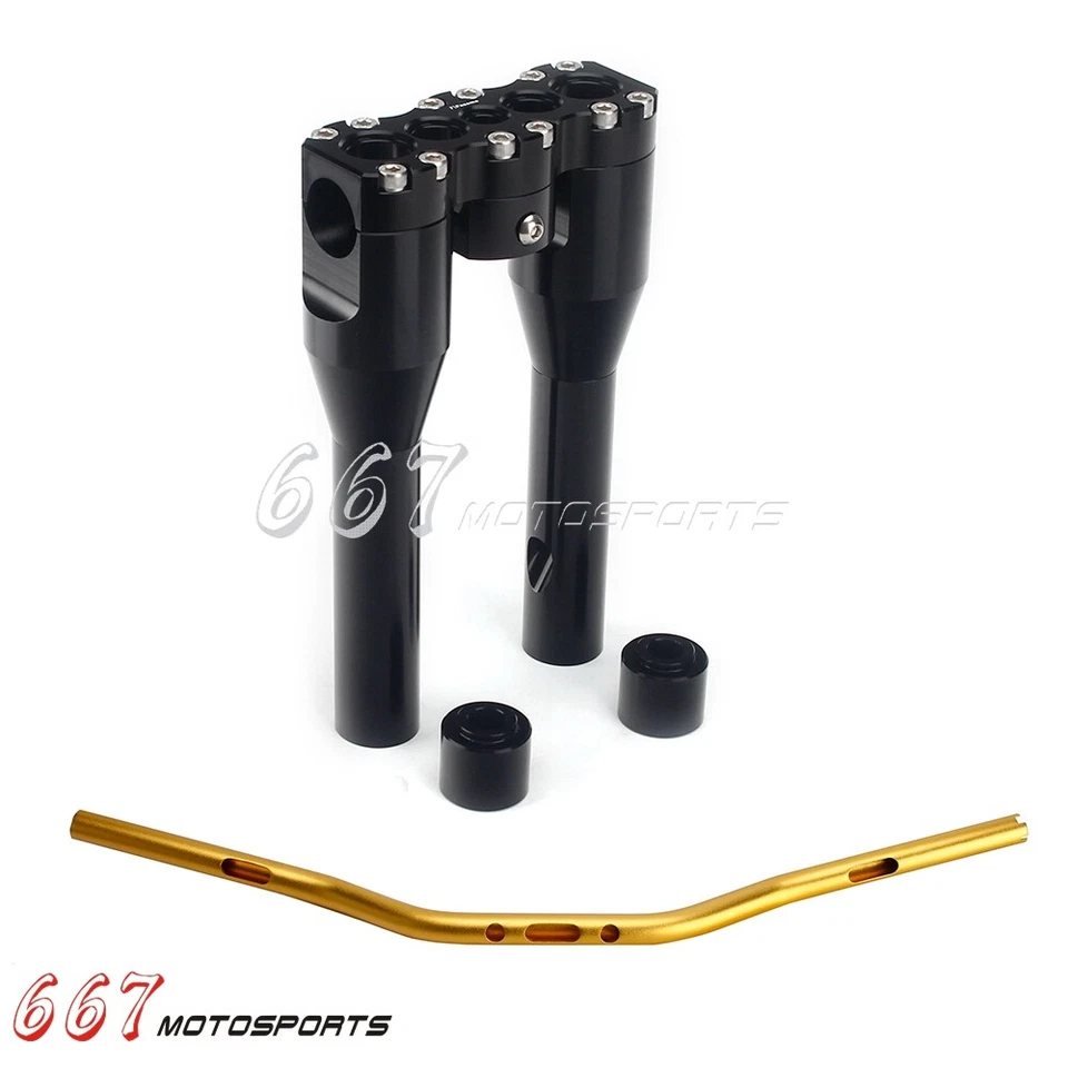 Kit elevador y manillar de motocicleta de 1" para Harley Dyna Softail Street Bob Sportster Foto 2 de 4