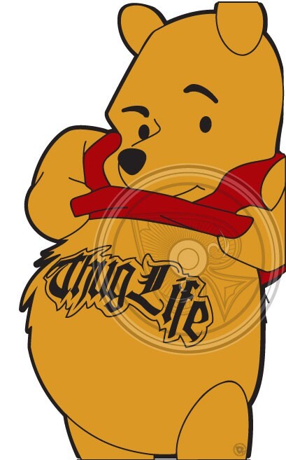Pooh Bear - Thug Life - Vinyl Sticker - 3x5 inch | eBay