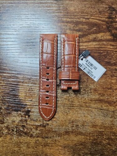Vintage Panerai Watch 24/22mm OEM Brown Alligator Strap for Deployment Buckle