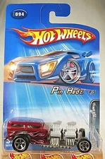 2005 Hot Wheels #94 Pin Hedz 4/5 WAY 2 FAST Maroon Silver Painted Engine w/5 Sp